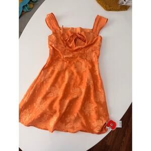 Cider orange floral mini dress- size S